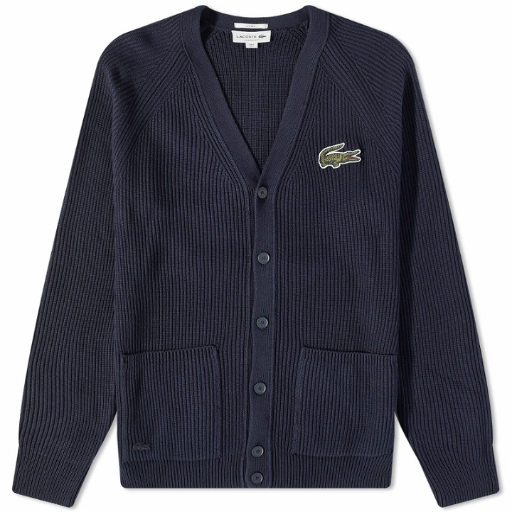 Photo: Lacoste Men's Robert Georges Rib Knit Cardigan in Navy