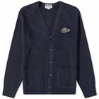 Lacoste Men's Robert Georges Rib Knit Cardigan in Navy