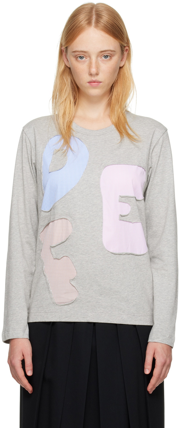 Comme des Garçons Shirt Gray 'DEF' Long Sleeve T-Shirt