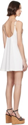 AREA Off-White Crystal Rosette Poplin Minidress