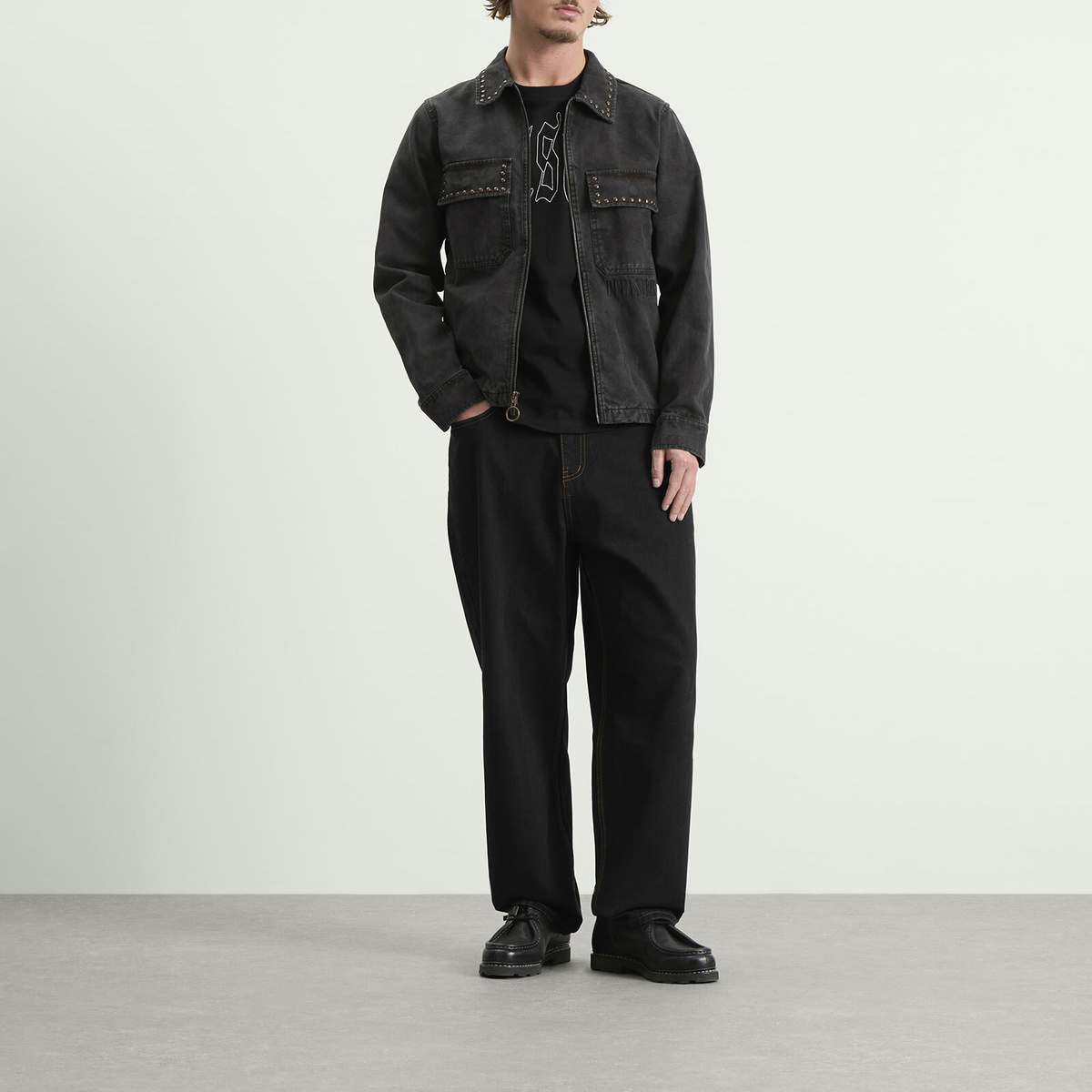 Pleasures Men's Cowhide Work Jacket in Black