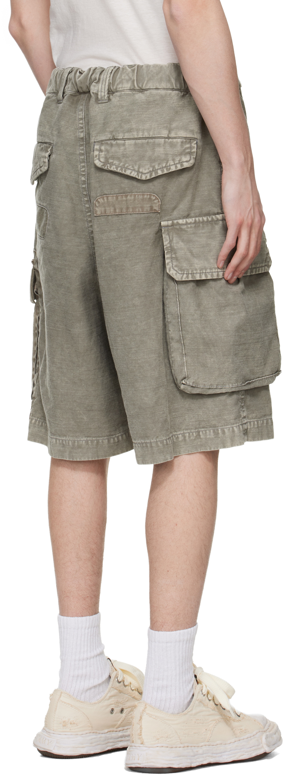 Maison MIHARA YASUHIRO Taupe Repaired Cargo Shorts