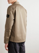 Stone Island - Logo-Appliquéd Gabardine Overshirt - Brown