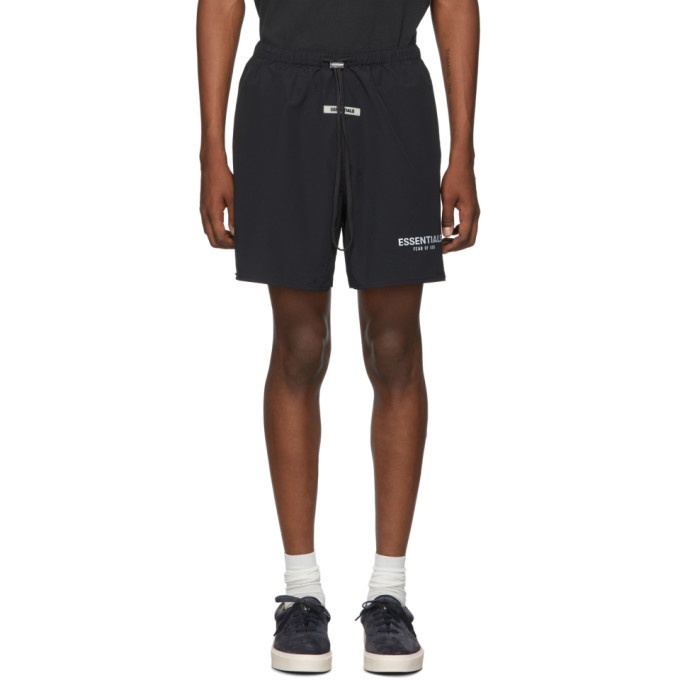 Photo: Essentials Black Reflective Nylon Shorts