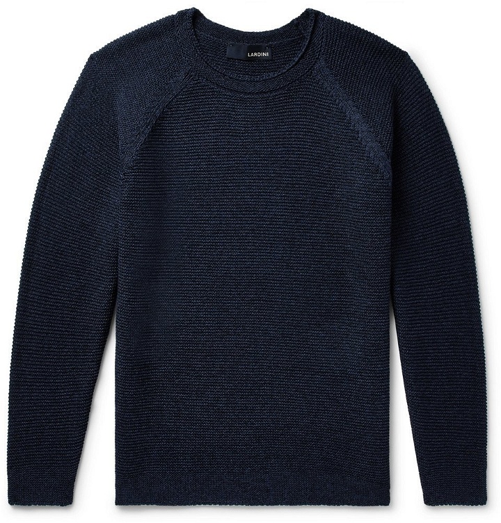 Photo: Lardini - Slim-Fit Cotton Sweater - Men - Storm blue