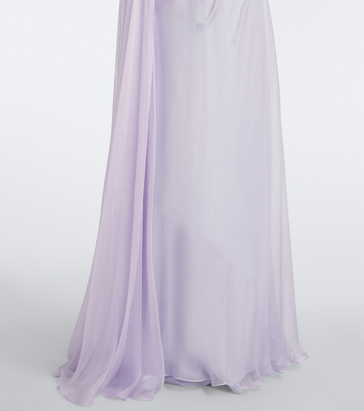 McQueen Draped silk chiffon bustier gown