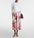 Erdem Floral cotton poplin midi skirt