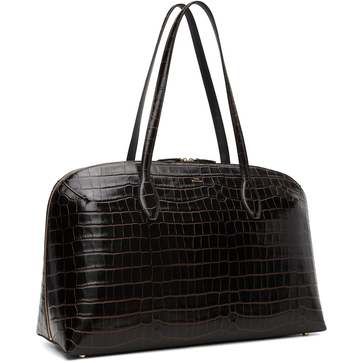 TOTEME Brown Croco-Embossed Day Tote