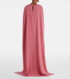 Oscar de la Renta Caped silk-blend gown