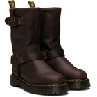 Dr. Martens Brown Anistone Hi Leather Biker Boots