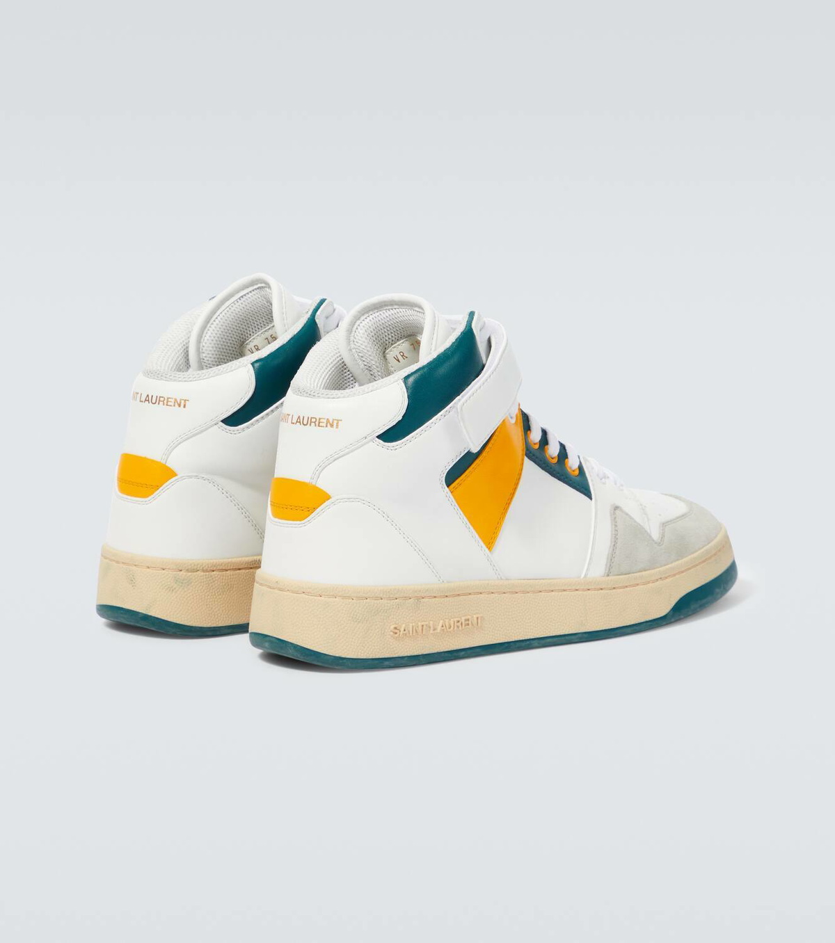 Saint Laurent Lax suede-trimmed leather sneakers Saint Laurent