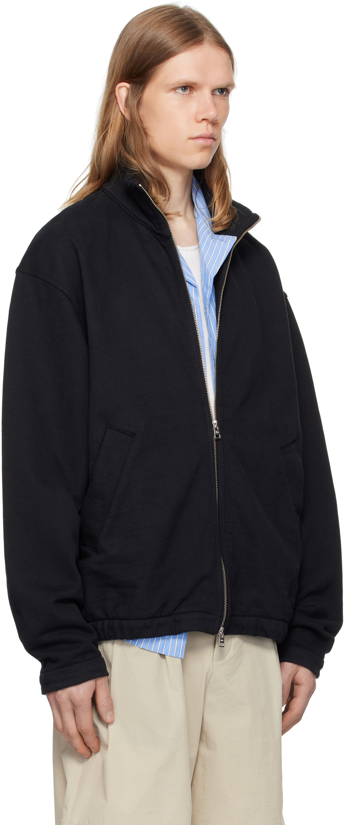 NORSE PROJECTS Black Bjorn Organic Loopback Track Jacket Norse