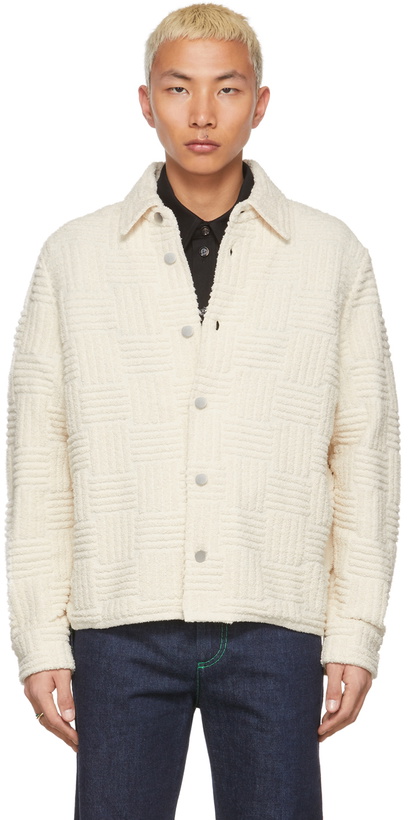 Photo: Bottega Veneta Off-White Jacquard Towelling Jacket