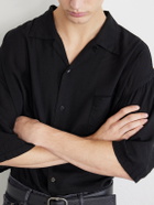 KAPITAL - Big Lyocell and Linen-Blend Shirt - Black