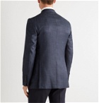 TOM FORD - Shelton Slim-Fit Puppytooth Wool, Mohair and Silk-Blend Blazer - Blue