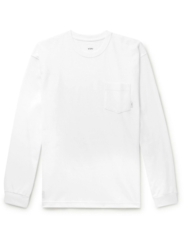 Photo: WTAPS - Blank Logo-Appliquéd Cotton-Blend Jersey T-Shirt - White