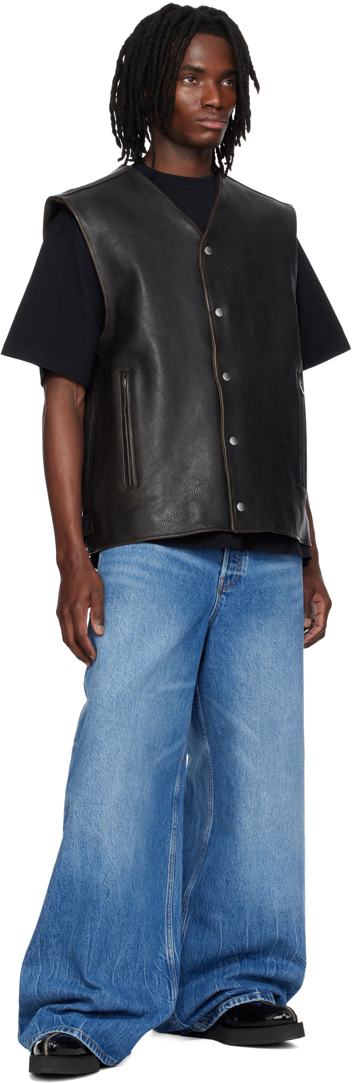 Alexander Wang Blue Surge Low Rise Wide Leg Jeans
