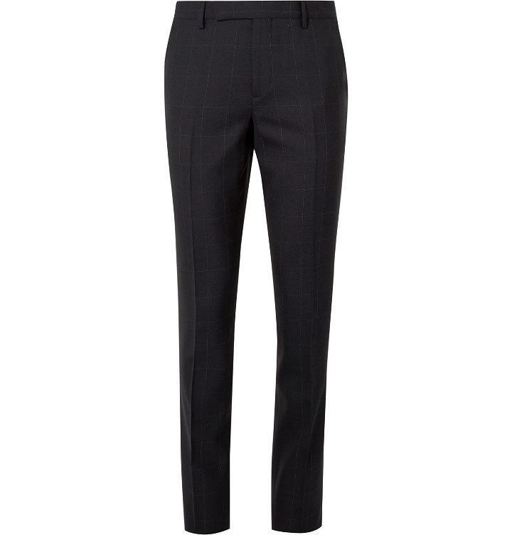 Photo: Paul Smith - Slim-Fit Checked Birdseye Wool Suit Trousers - Blue