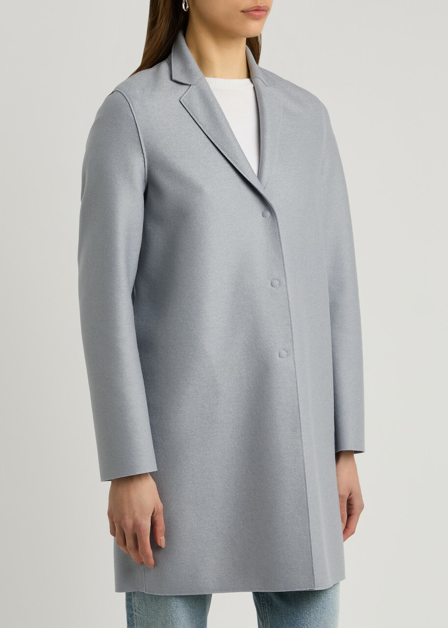 Harris Wharf London Cocoon Wool-felt Coat Mid Grey