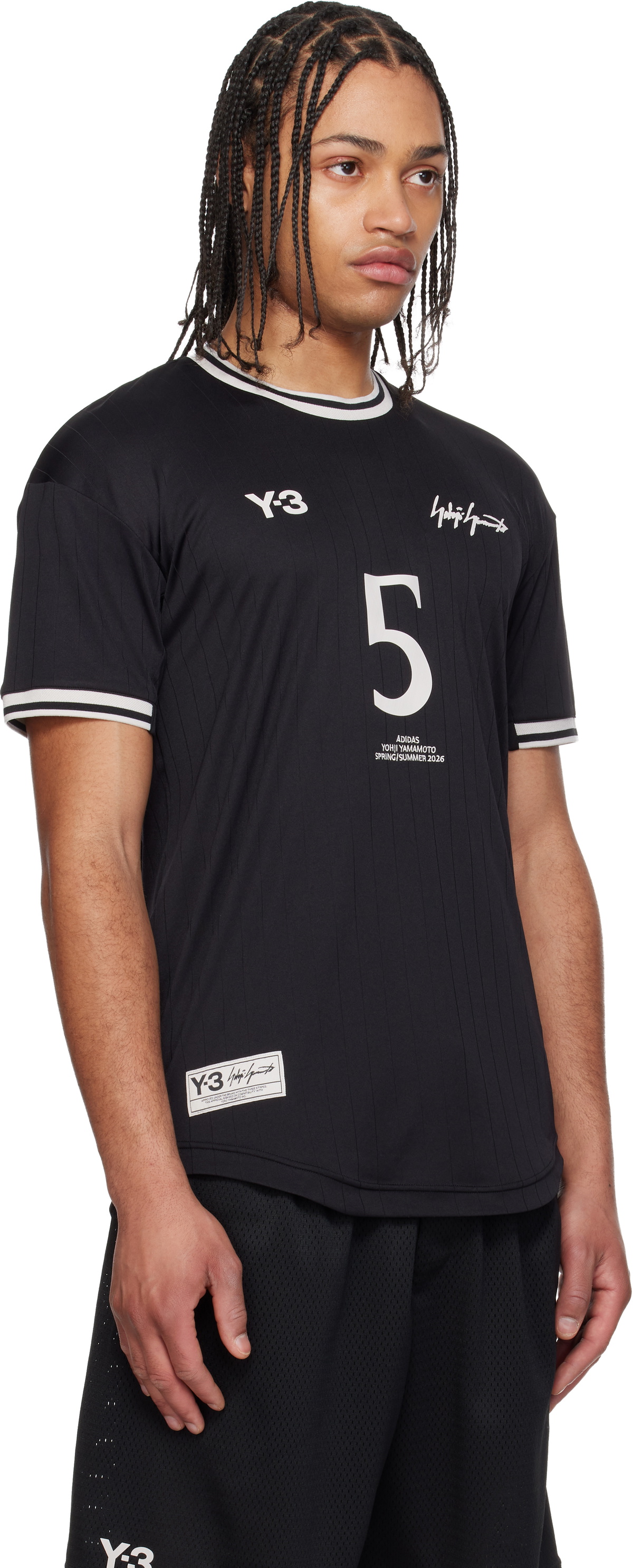 Y-3 Black Jude Bellingham Soccer Short Sleeve Jersey