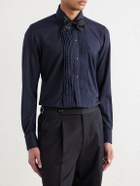 Thom Sweeney - Fly Classic-Collar Wool and Silk-Blend Shirt - Blue