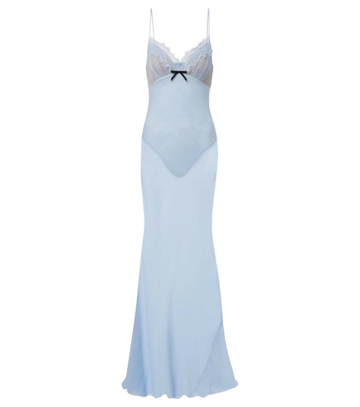 Photo: Self-Portrait Strappy lace-trimmed georgette gown