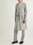 Calvin Klein Underwear - Logo-Embroidered Cotton-Blend Jersey Hooded Robe - Gray