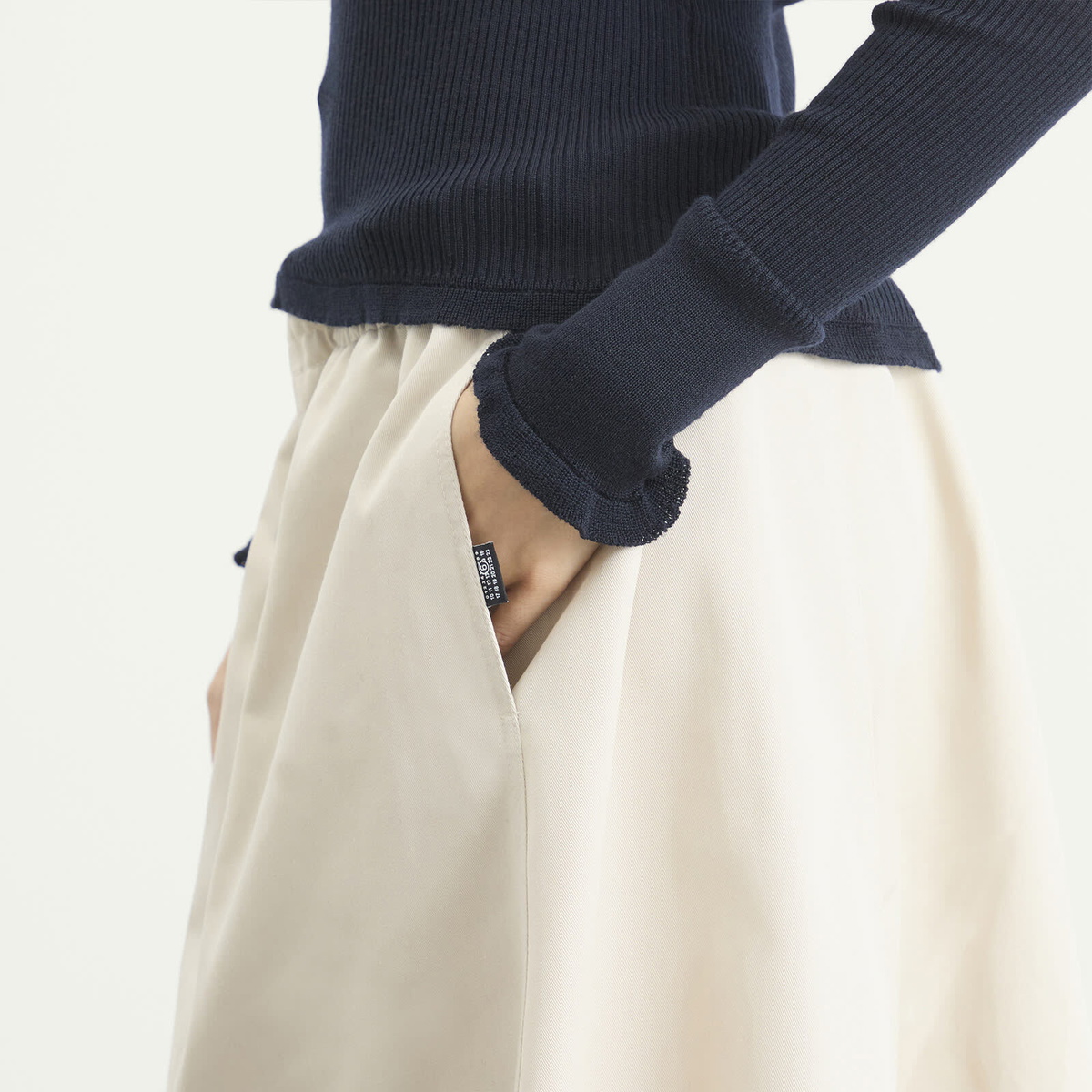 MM6 Maison Margiela Women's Midi Skirt in Beige