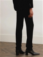 SAINT LAURENT - Straight-Leg Velvet Suit Trousers - Black