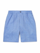Etro - Straight-Leg Linen and Wool-Blend Shorts - Blue