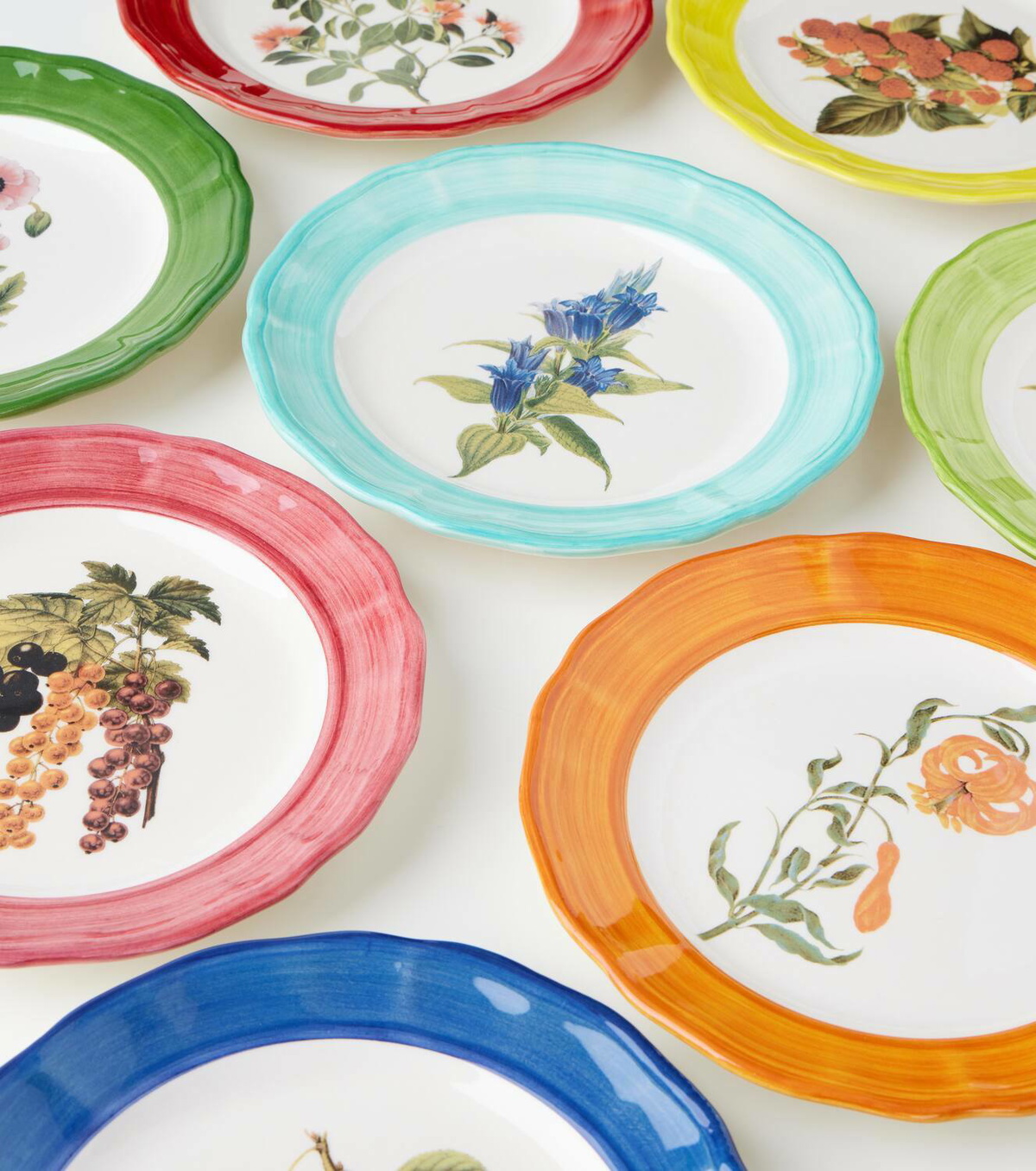 Les-Ottomans Botanica set of 4 ceramic plates
