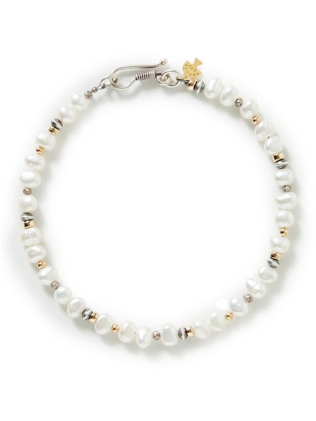 Photo: Peyote Bird - Cascade Silver, Pearl and Gold-Tone Ankle Bracelet