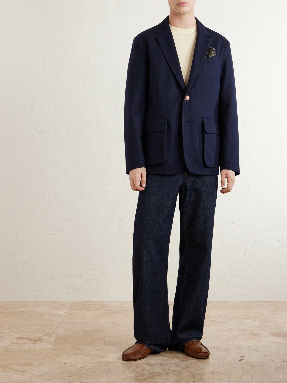 Private White V.C. - The Demob Merino Wool Blazer - Blue