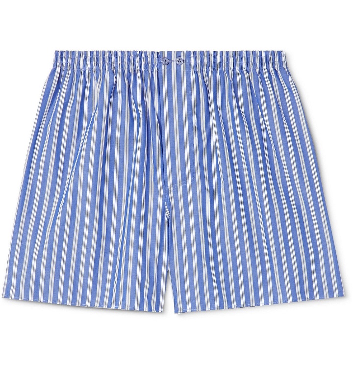 Photo: Zimmerli - Striped Cotton Boxer Shorts - Blue