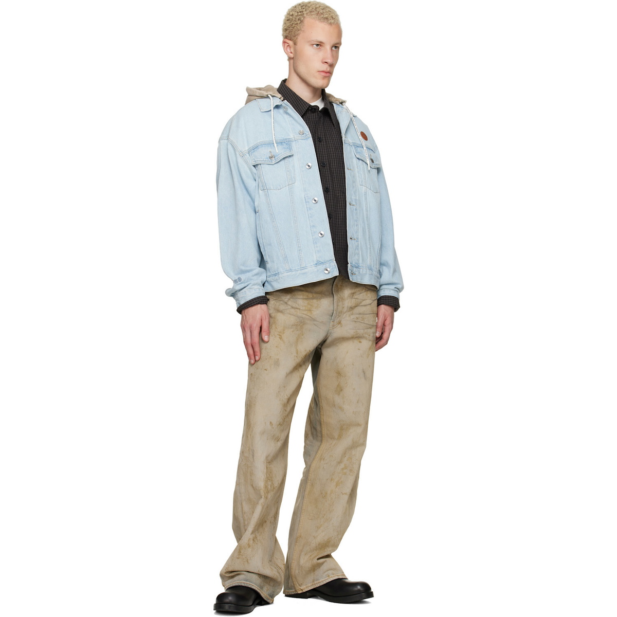 AAPE by A Bathing Ape Blue 'AAPENOW' Moonface Hooded Denim Jacket