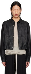 Rick Owens Black Porterville Alice Strobe Leather Jacket