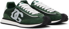 Dolce&Gabbana Green Mixed-Material 'DG' Cushion Sneakers