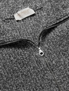 John Smedley - Ribbed Recycled Cashmere and Merino Wool-Blend Zip-Up Cardigan - Gray