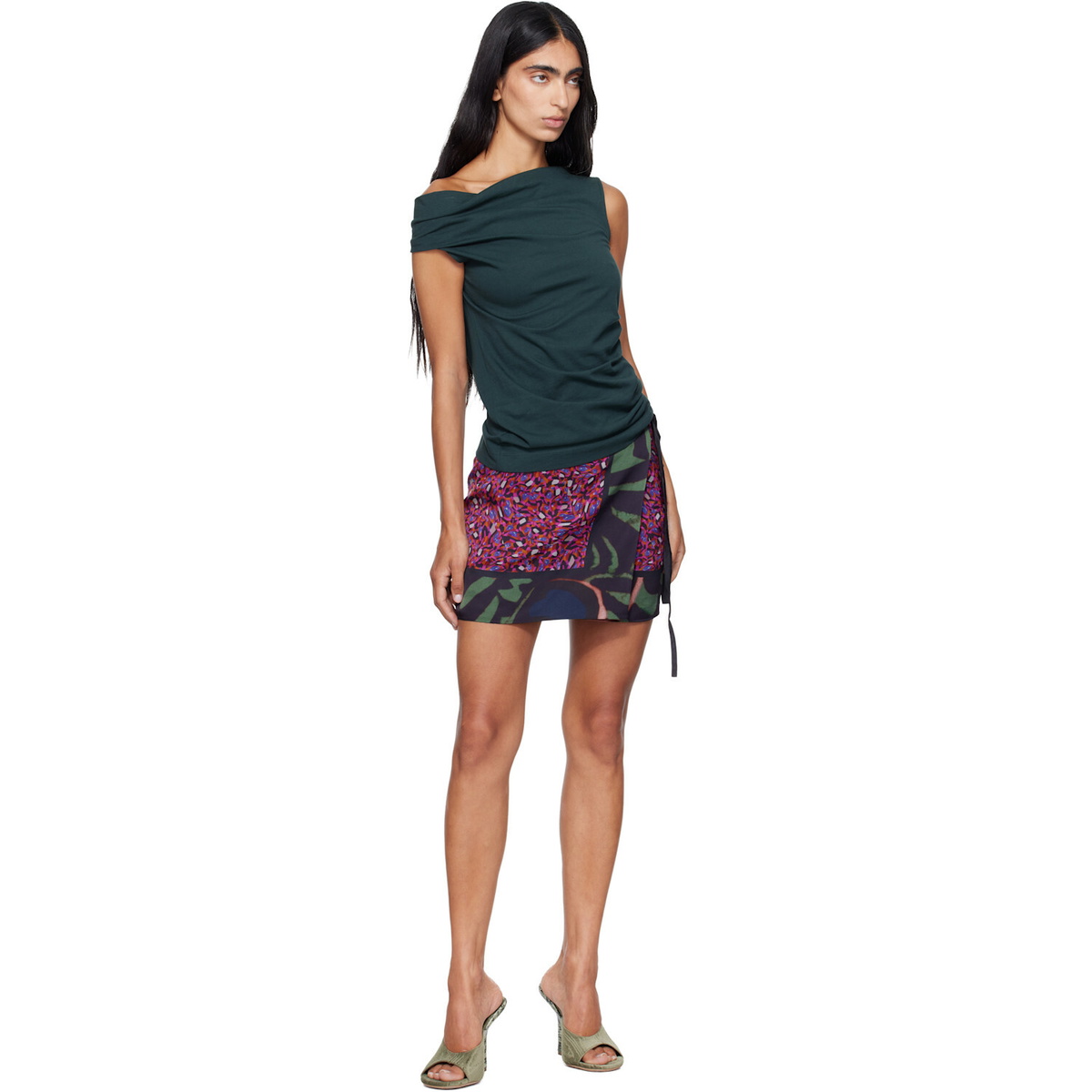 Dries Van Noten Multicolor Printed Wrap Miniskirt