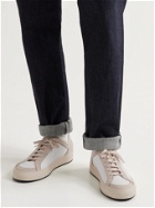 COMMON PROJECTS - Retro '70s Nubuck-Trimmed Perforated Leather Sneakers - Blue