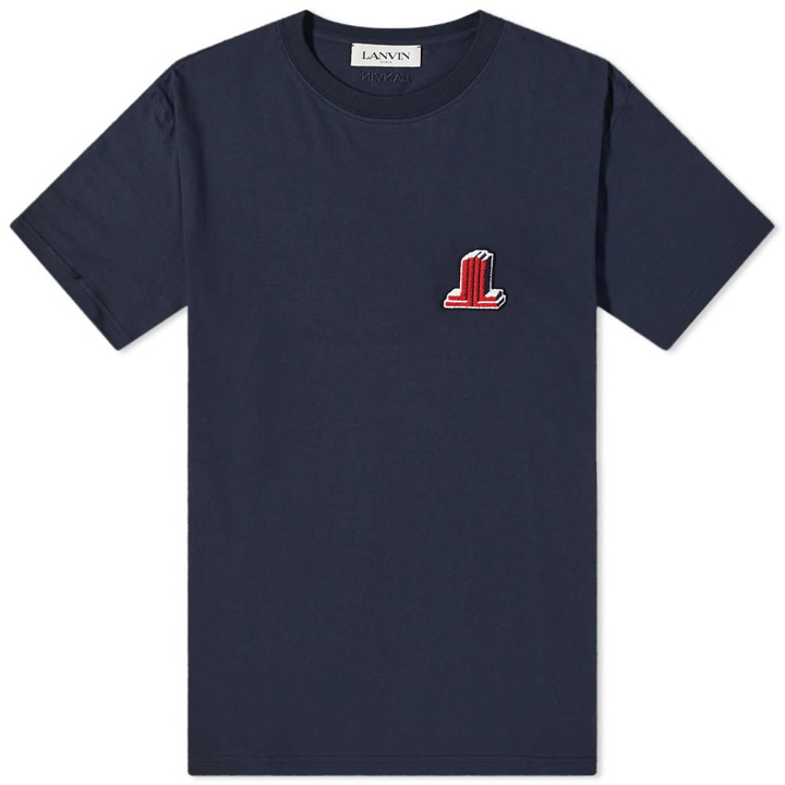 Photo: Lanvin Chest Logo Embroidered Tee