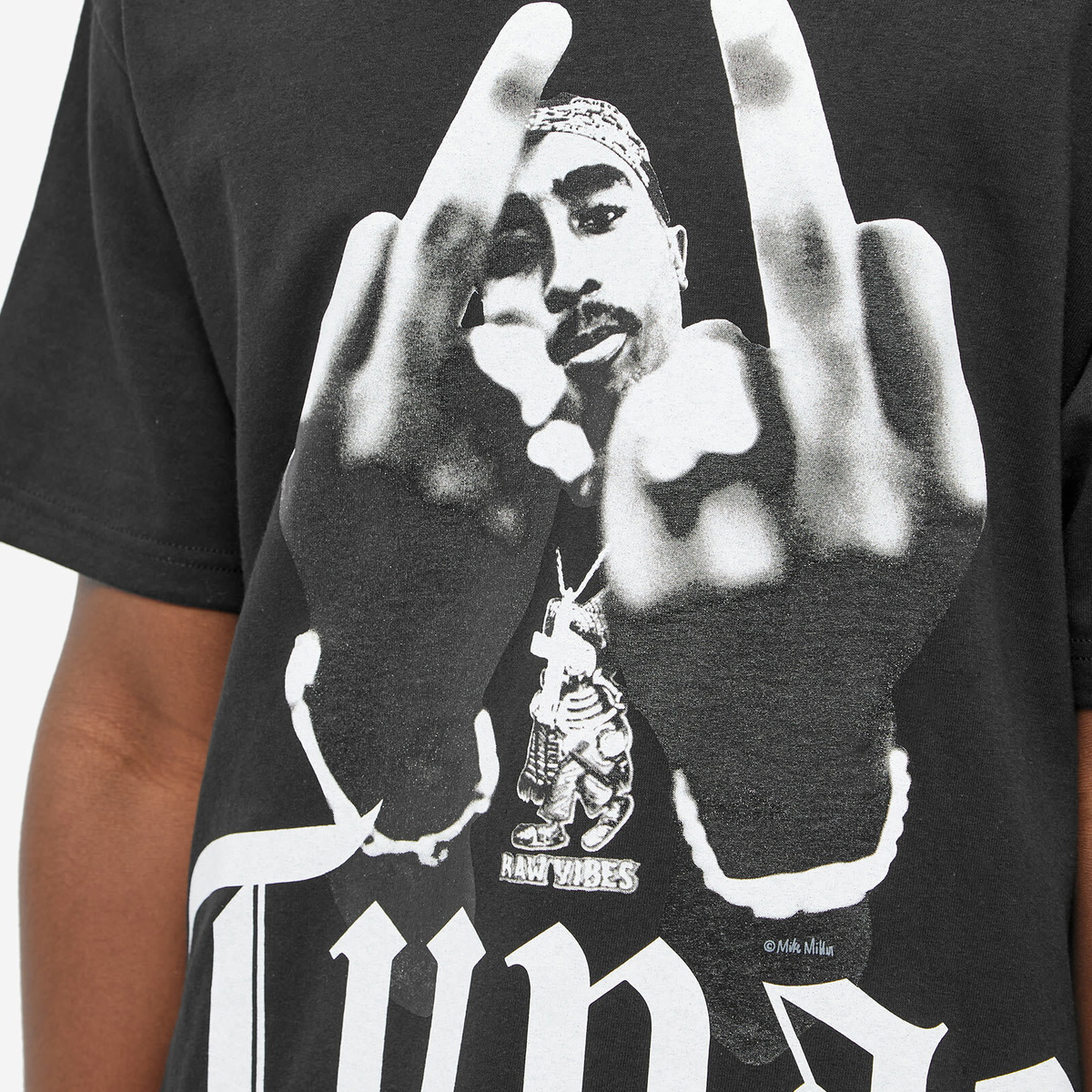 Wacko Maria Men's Tupac Type 2 Crew T-Shirt in Black Wacko Maria