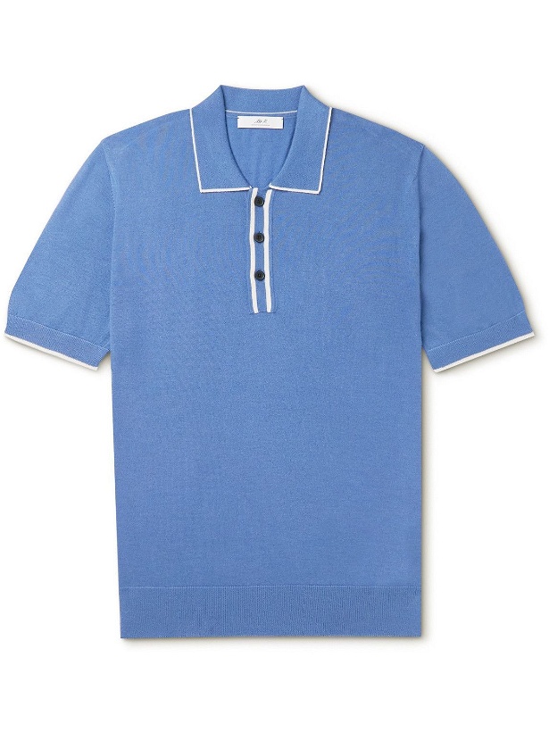 Photo: Mr P. - Cashmere and Silk-Blend Polo Shirt - Blue