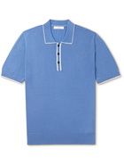 Mr P. - Cashmere and Silk-Blend Polo Shirt - Blue