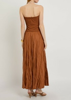 Johanna Ortiz Empowerment Movement Crinkled Linen-blend Midi Dress Brown