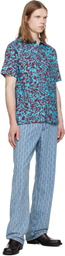 Dries Van Noten Blue Printed-Graphic Jeans
