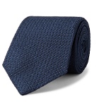 Drake's - 8cm Textured-Silk Tie - Blue