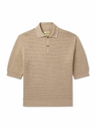 De Bonne Facture - Honeycomb Organic Cotton Polo Shirt - Neutrals
