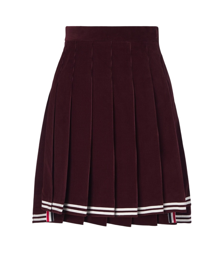 Photo: Thom Browne Cotton corduroy pleated miniskirt