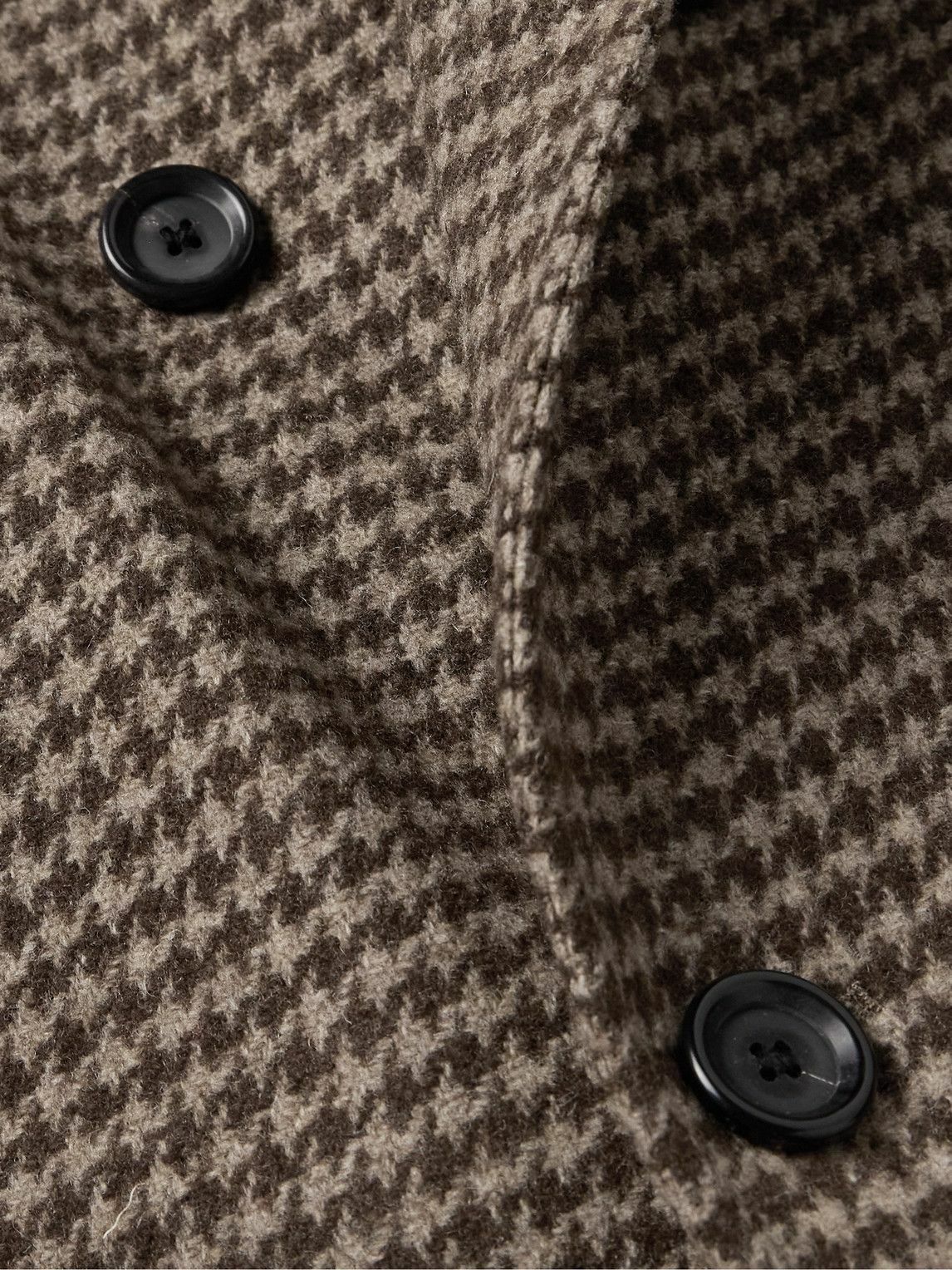Oliver Spencer - Big Double-Breasted Houndstooth Wool Coat - Brown